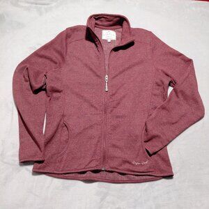 Cuffys Cape Cod Fleece Lined Full Zip Cranberry Preppy Coastal Casual Womens XL